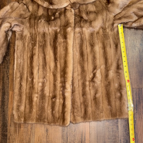 Vintage Mink Fur Coat 3/4 Sleeve Honey Brown vintage - Picture 8 of 15